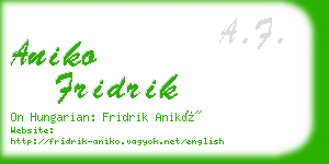 aniko fridrik business card